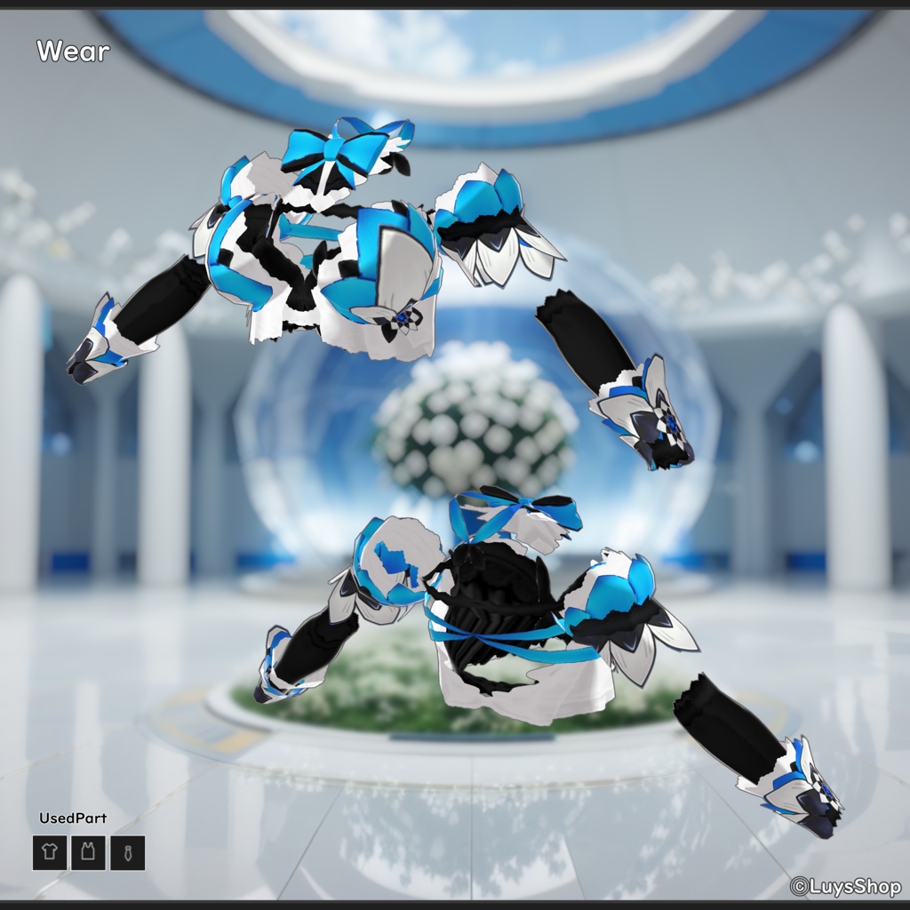 【VRoid 正式版】サイバーカジュアルドレス【フラワーレコード】