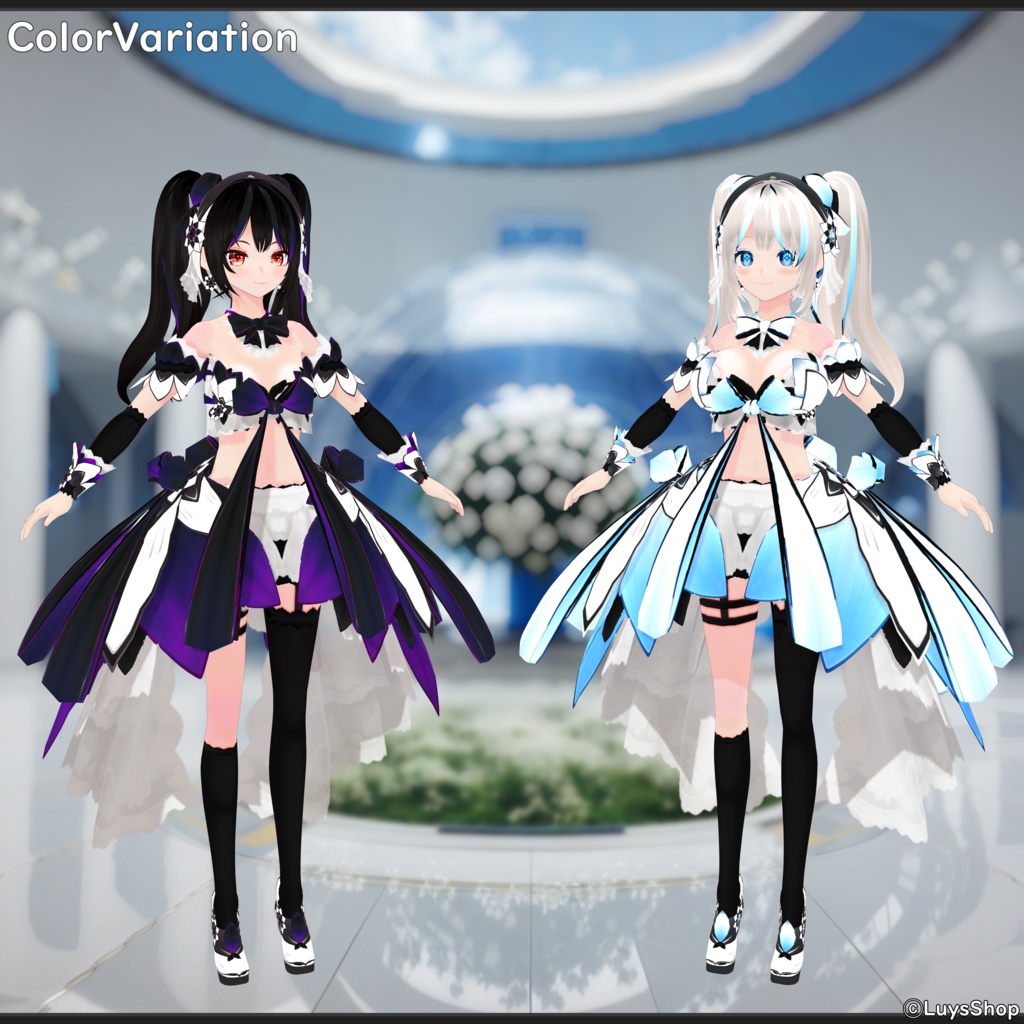 【VRoid 正式版】サイバーカジュアルドレス【フラワーレコード】