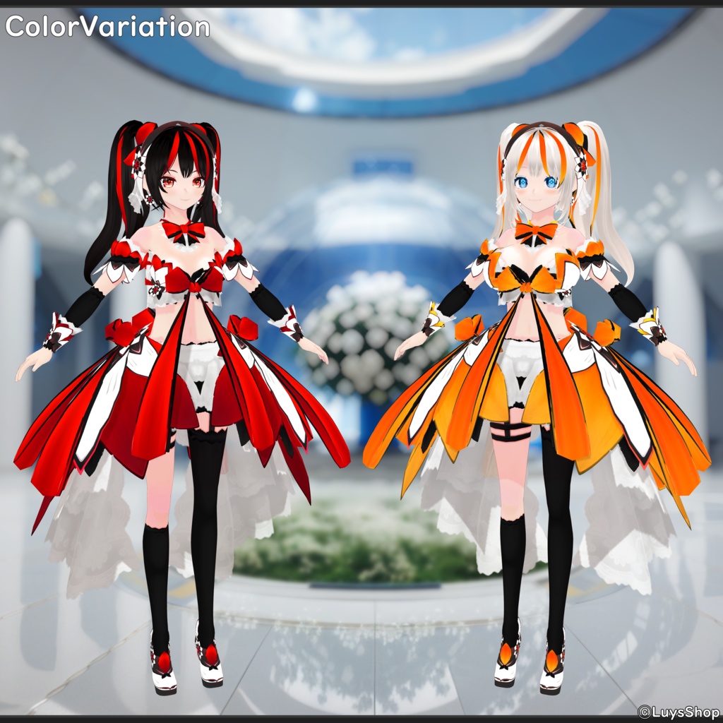 【VRoid 正式版】サイバーカジュアルドレス【フラワーレコード】