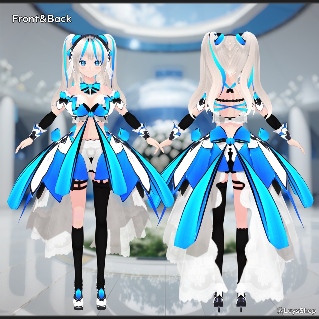 【VRoid 正式版】サイバーカジュアルドレス【フラワーレコード】