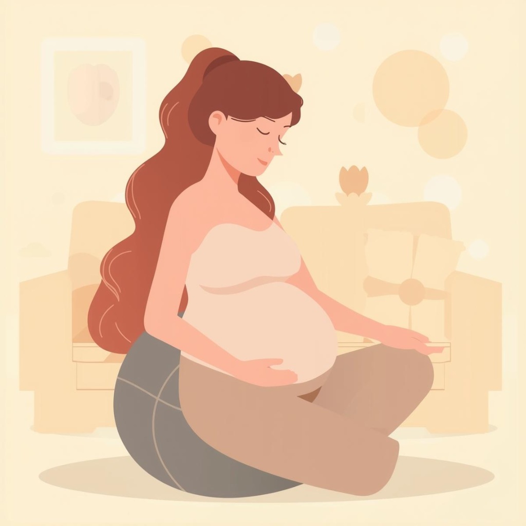 「やさしいマタニティイラストセット|陣痛・破水・お腹の張りなど症状別フラットベクター」