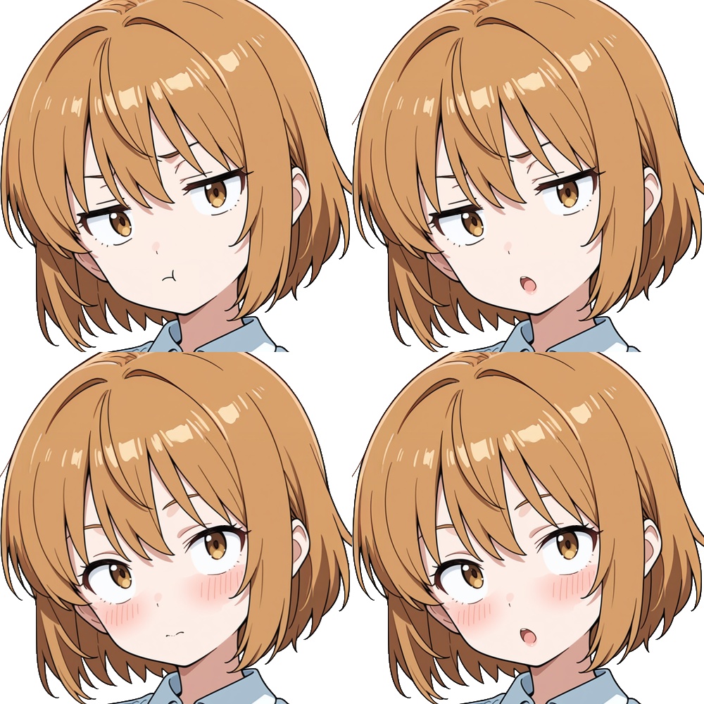 立ち絵素材2 夏服 制服 少女 表情差分あり