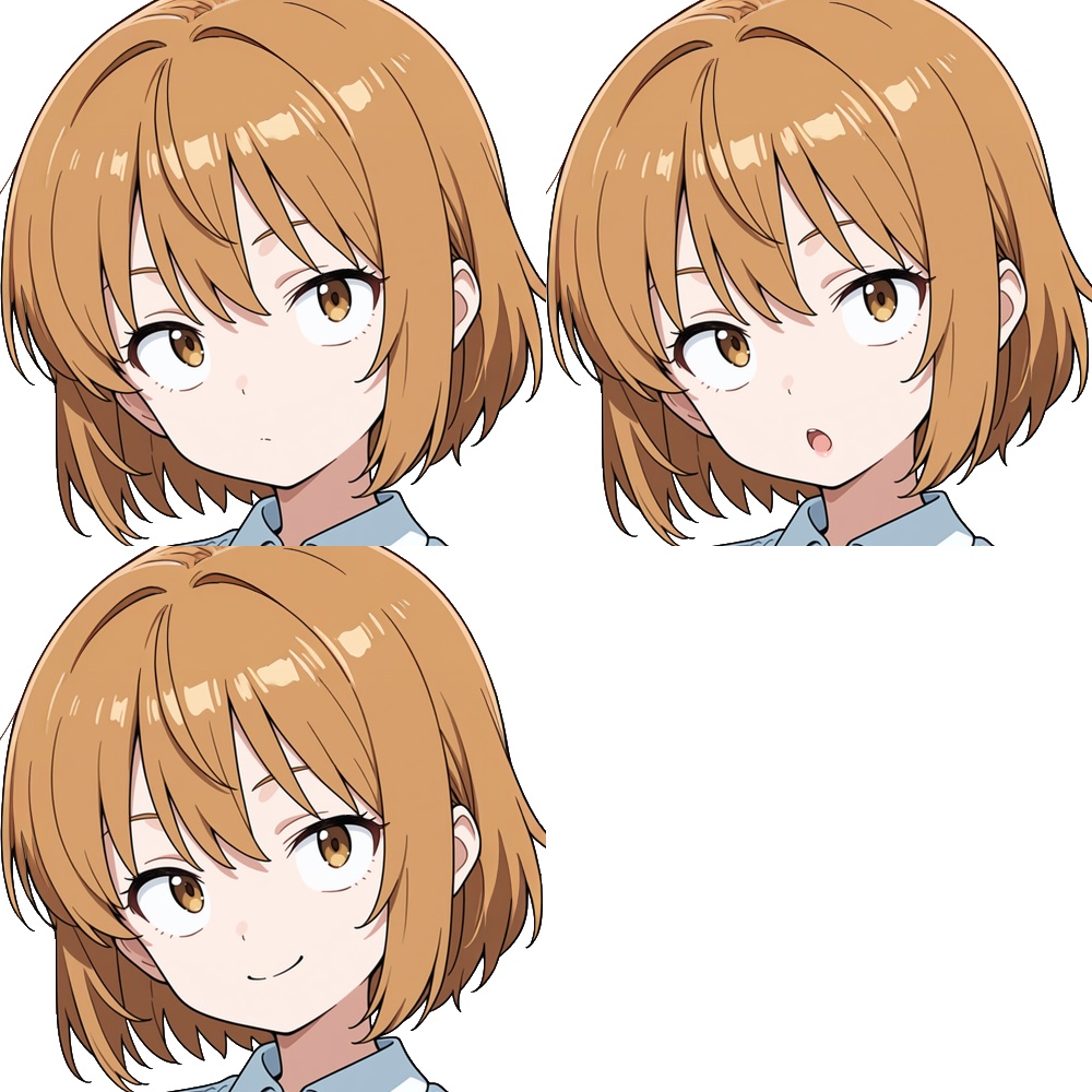 立ち絵素材2 夏服 制服 少女 表情差分あり