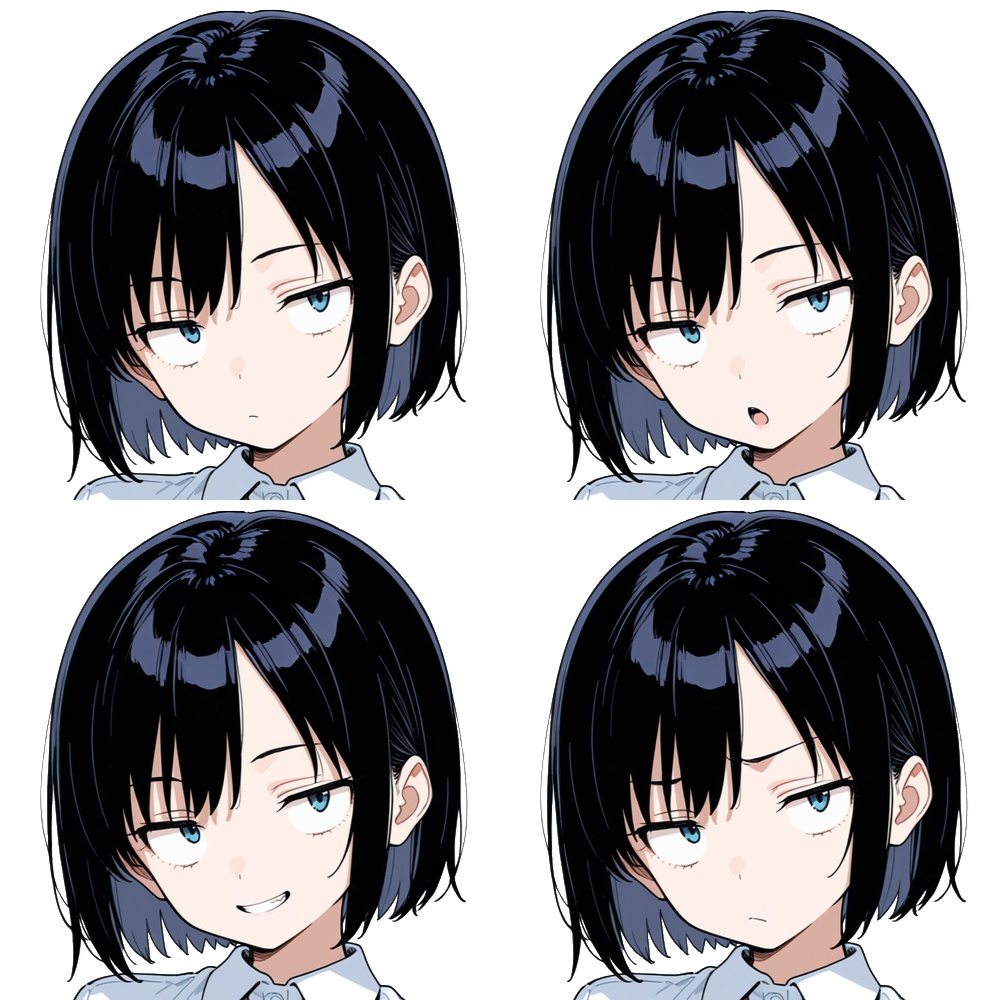 立ち絵素材3 夏服 制服 少女 表情差分あり