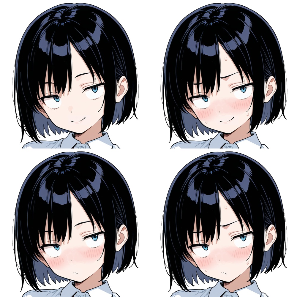 立ち絵素材3 夏服 制服 少女 表情差分あり