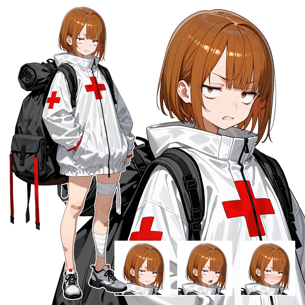 立ち絵素材6 いやな顔をしてるヒーラー少女 表情差分あり