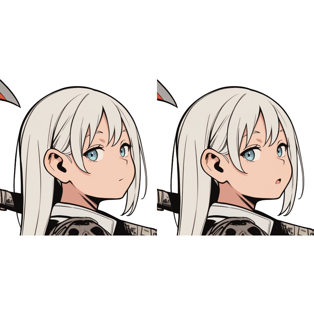 立ち絵素材8 戦士 斧を担いだ少女 口パクあり