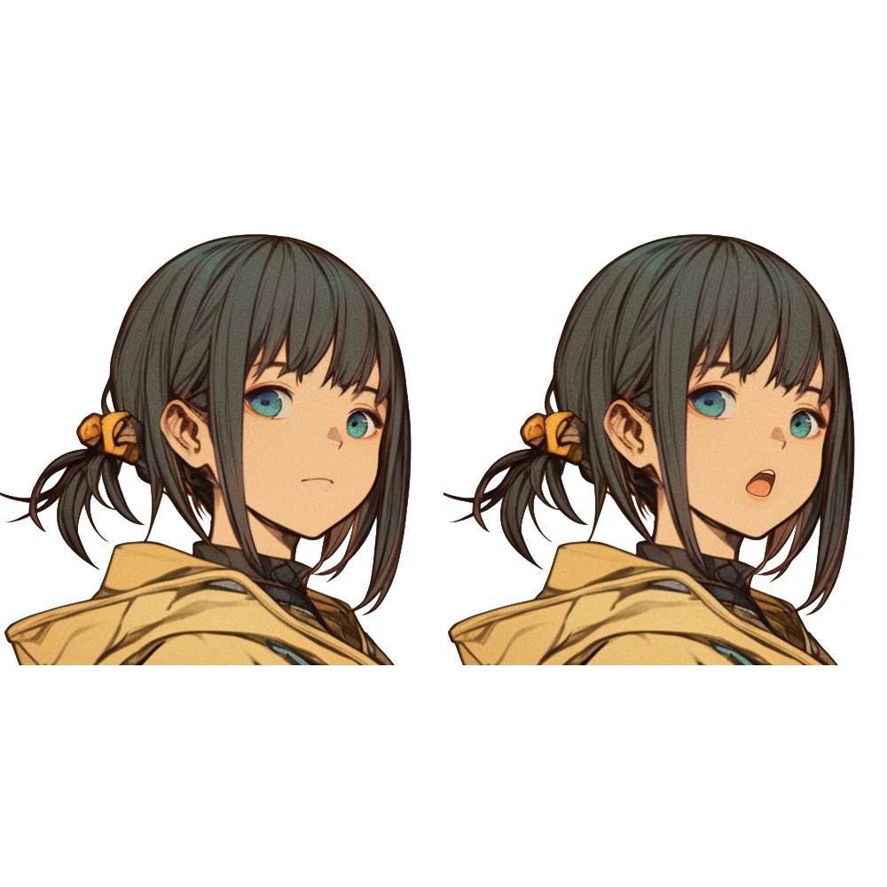 立ち絵素材9 現代風 剣士少女 口パク差分あり