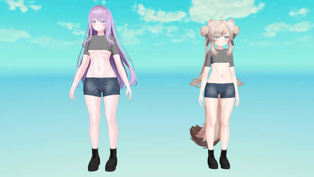 マヌカとモエの3Dカジュアルコーデ:クロップT、ショーツ&ブーツ | Manuka and Moe's 3D Casual Outfit: Cropped Tee, Shorts & Boots