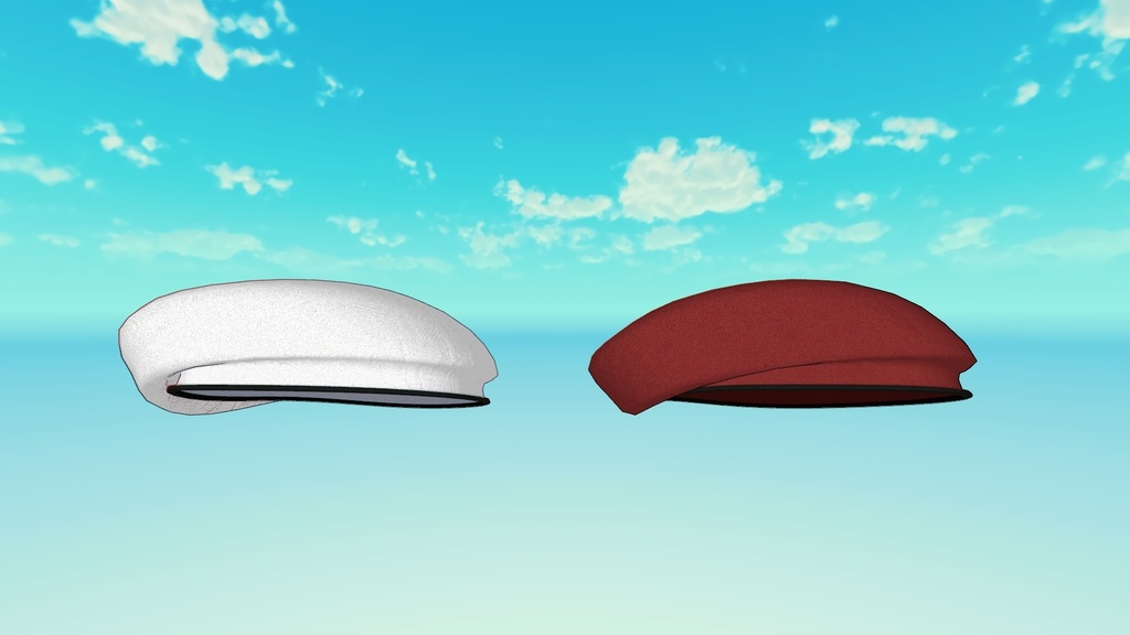 様々な3Dモデル用のフランス製ベレー帽 || French beret for various 3D models.