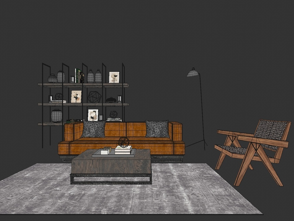 【3Dモデル】モダン・ブルックリン・リビングセット - LivingSet_0006