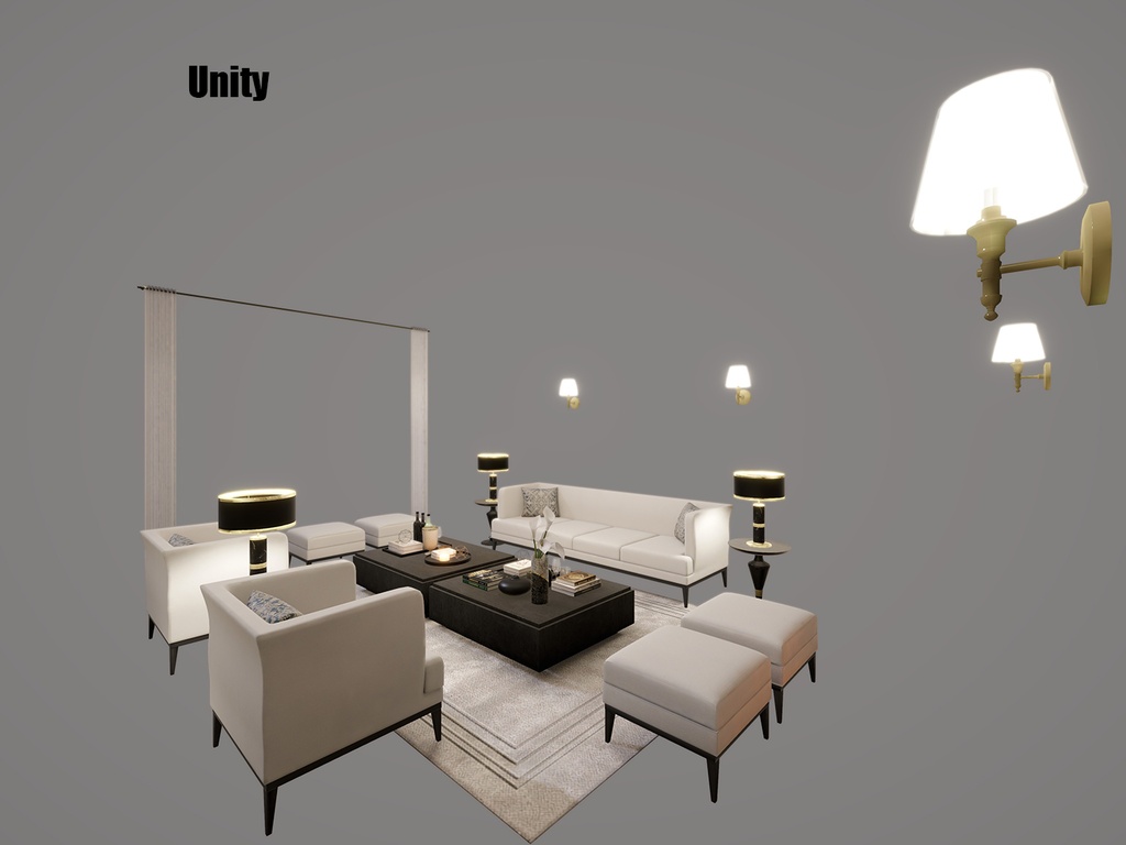 【3Dモデル】モダンクラシック・家具セット - RoomSet_0011