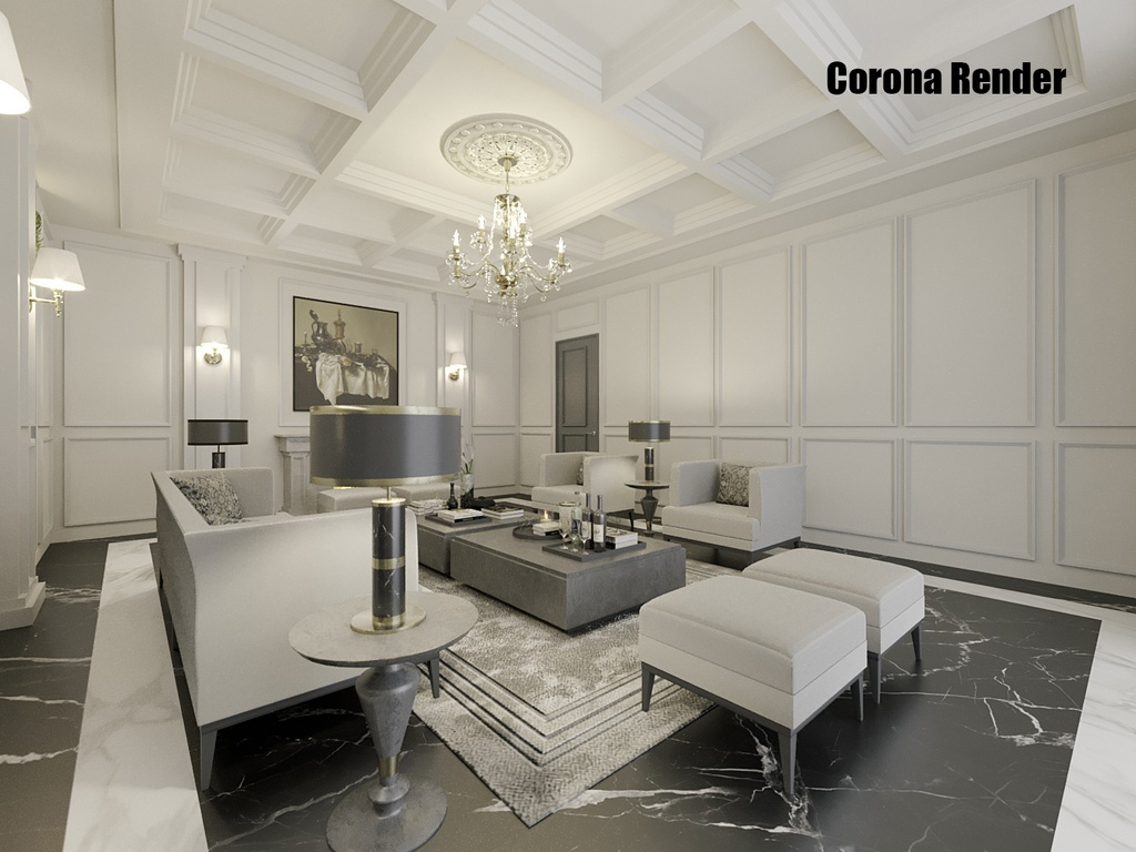 【3Dモデル】モダンクラシック・家具セット - RoomSet_0011
