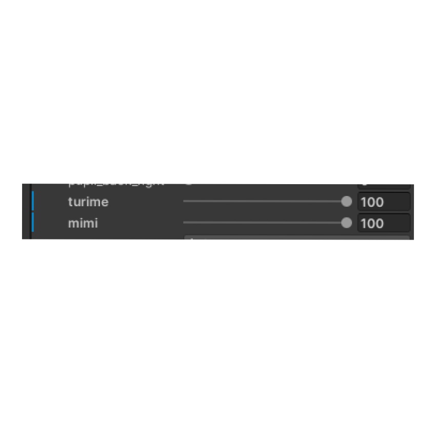 【無料】フィニシフくんをつり目と桜耳にするシェイプキー