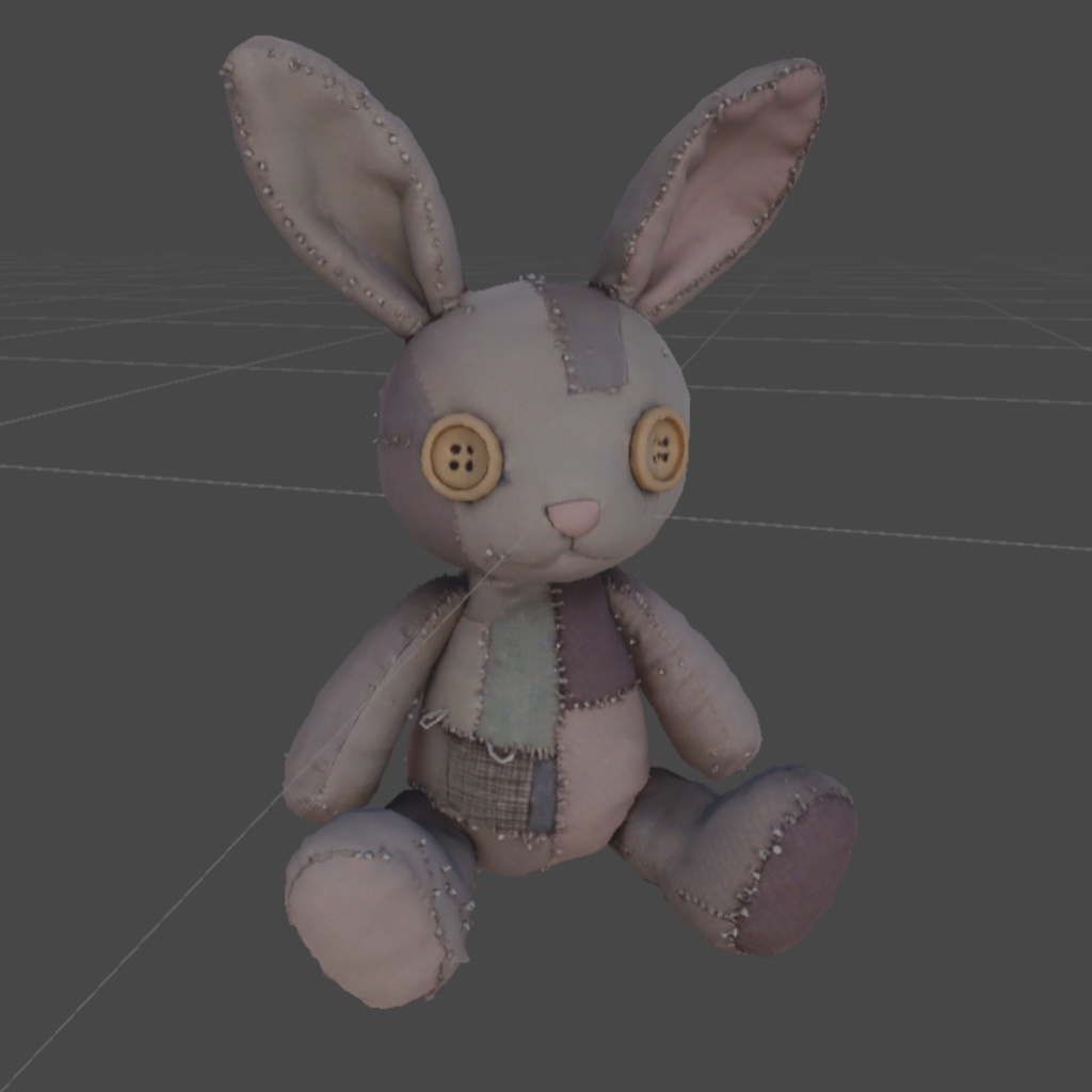 3D小道具 ゴシックうさぎのぬいぐるみ