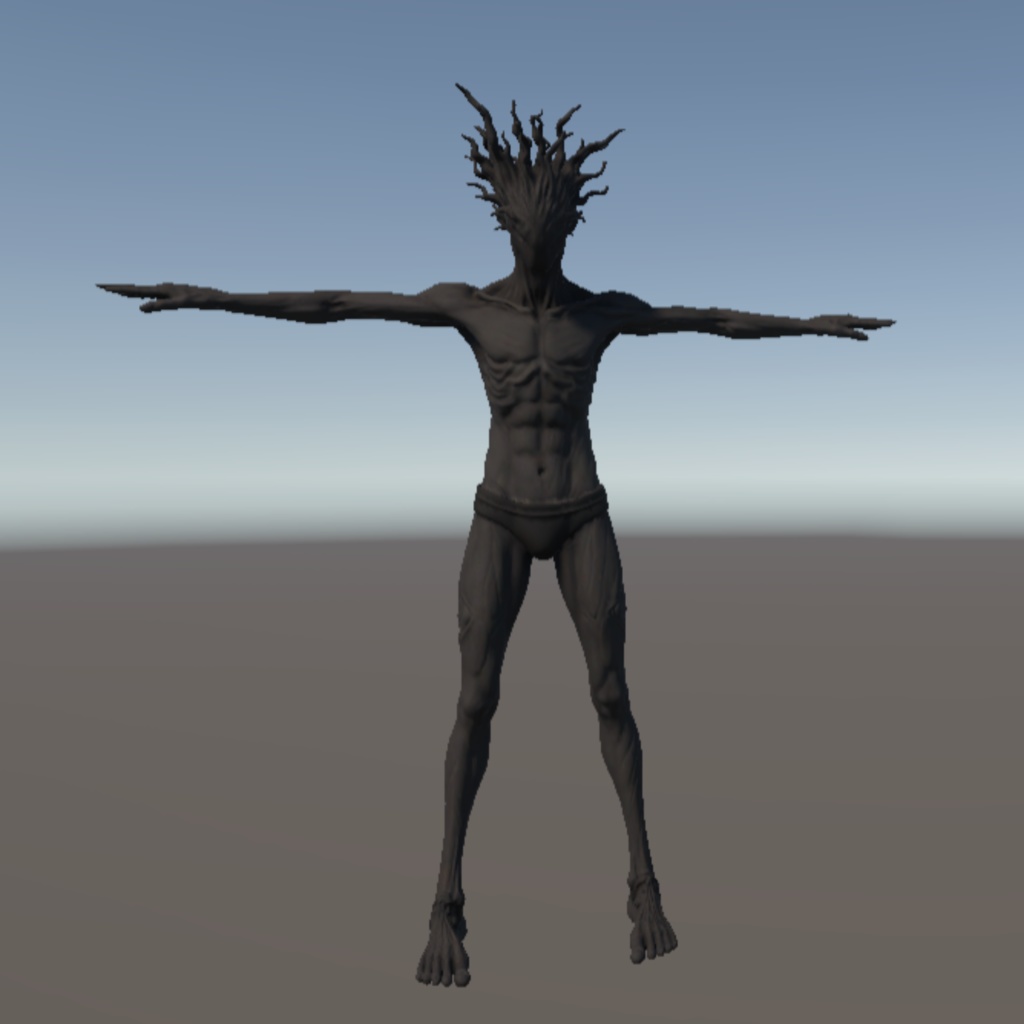 【VRChat想定】限定価格!オリジナル人外3Dモデル素体「樹木人(グリムルート)」