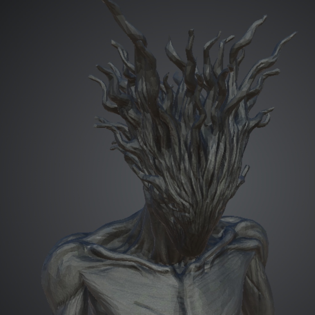 【VRChat想定】限定価格!オリジナル人外3Dモデル素体「樹木人(グリムルート)」