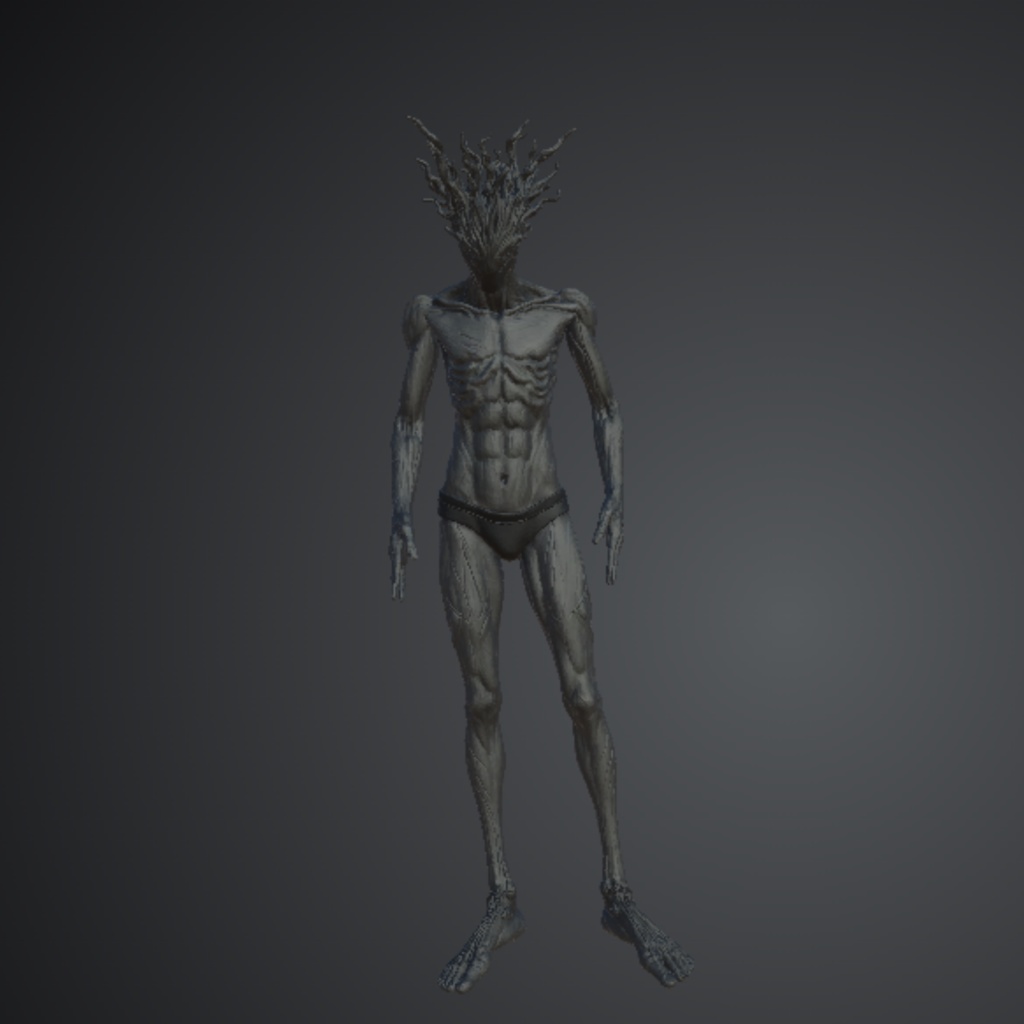 【VRChat想定】限定価格!オリジナル人外3Dモデル素体「樹木人(グリムルート)」