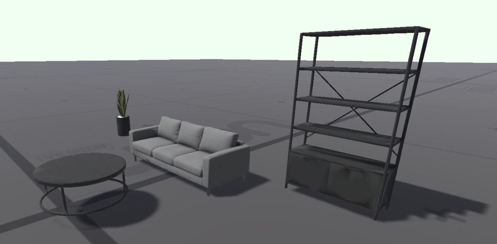 【3Dアセット】モダン家具4点セット(VRChat・ゲームオブジェクト家具として!)