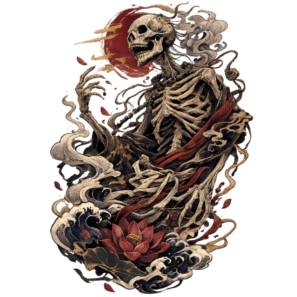 餓者髑髏タトゥー/Janpanese tatoo/(VRChatのアバターや服におすすめのタトゥーテクスチャ)