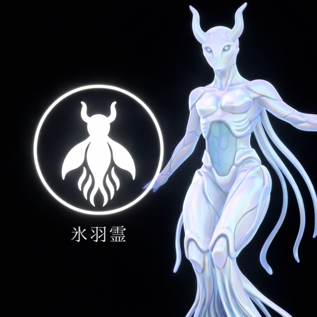 【VRChat想定】オリジナル人外3Dモデル「氷羽霊（クリオネラ）」