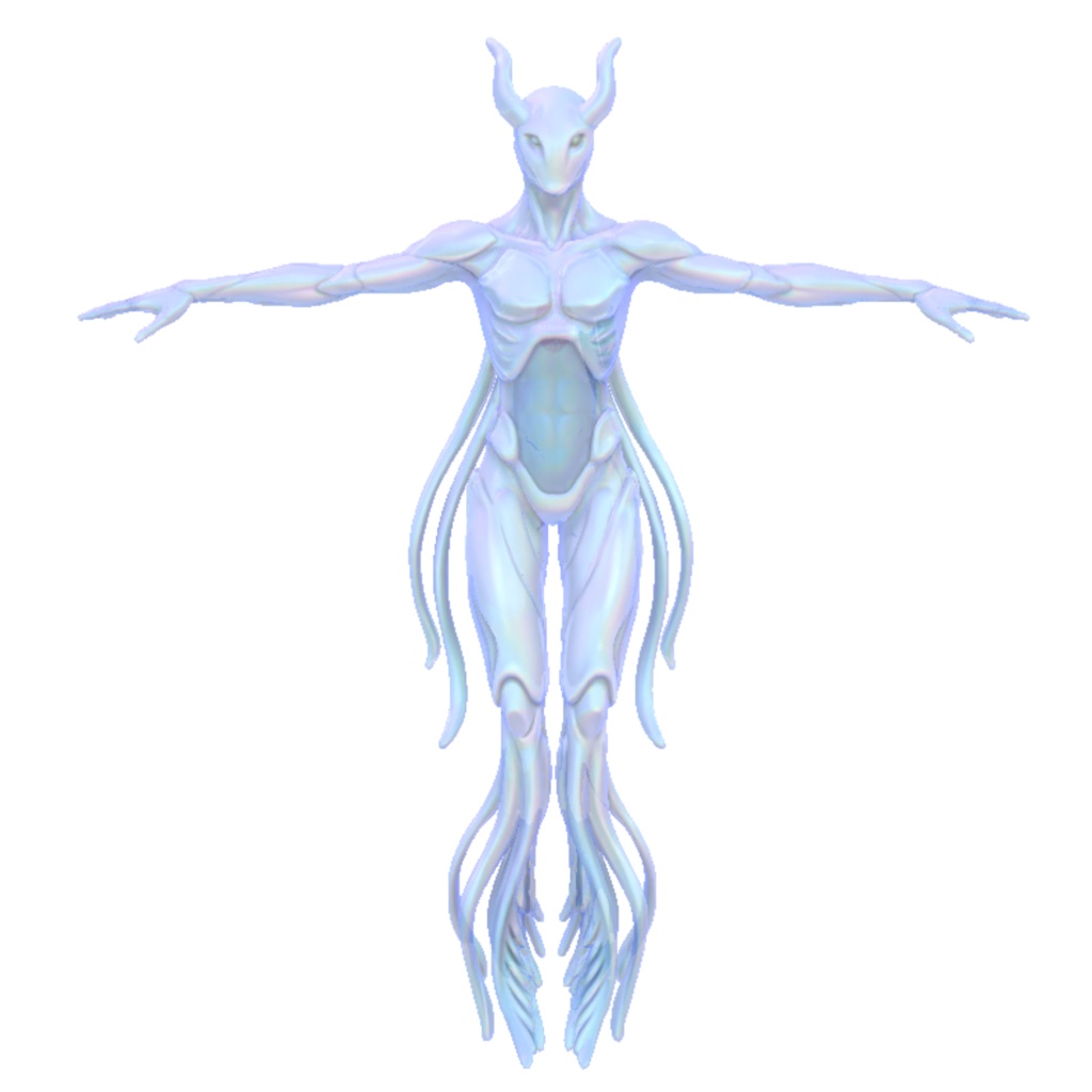 【VRChat想定】オリジナル人外3Dモデル「氷羽霊(クリオネラ)」