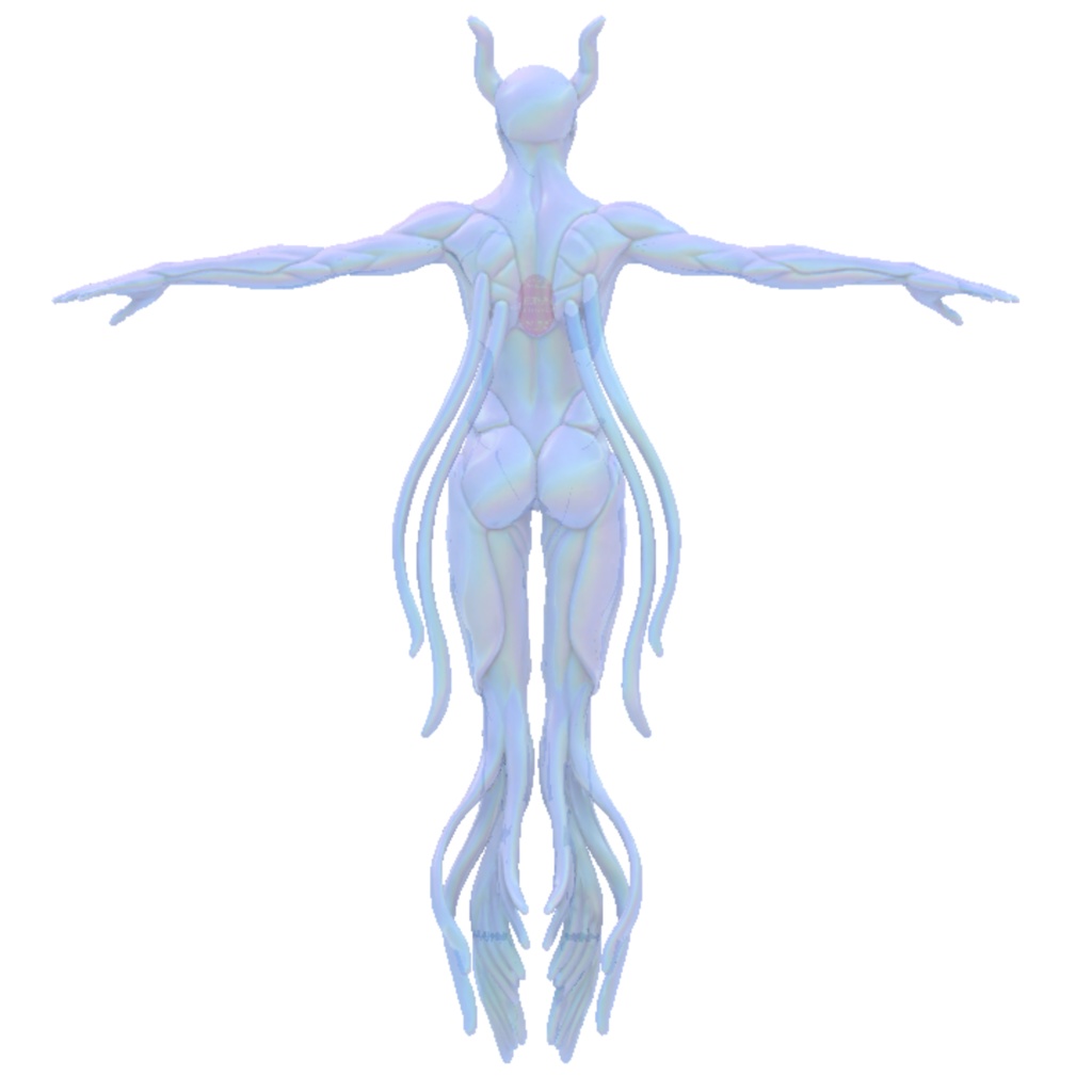 【VRChat想定】オリジナル人外3Dモデル「氷羽霊(クリオネラ)」