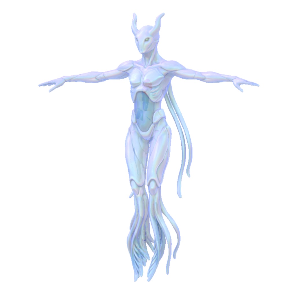 【VRChat想定】オリジナル人外3Dモデル「氷羽霊(クリオネラ)」
