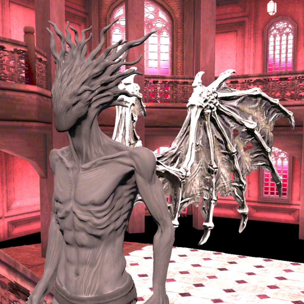 【VRChat想定】動く羽「悪魔の翼」/devil,demon's wings