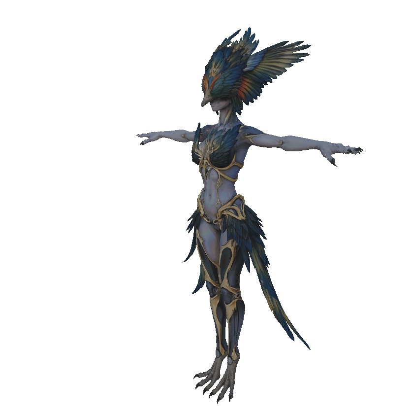 【セール中・ギミック付き】オリジナル人外3Dモデル「鳥妖人(ノクティリア)」/VRChat想定
