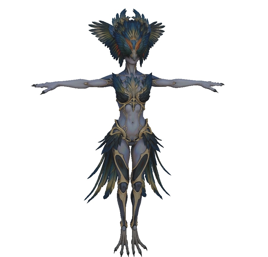 【セール中・ギミック付き】オリジナル人外3Dモデル「鳥妖人(ノクティリア)」/VRChat想定