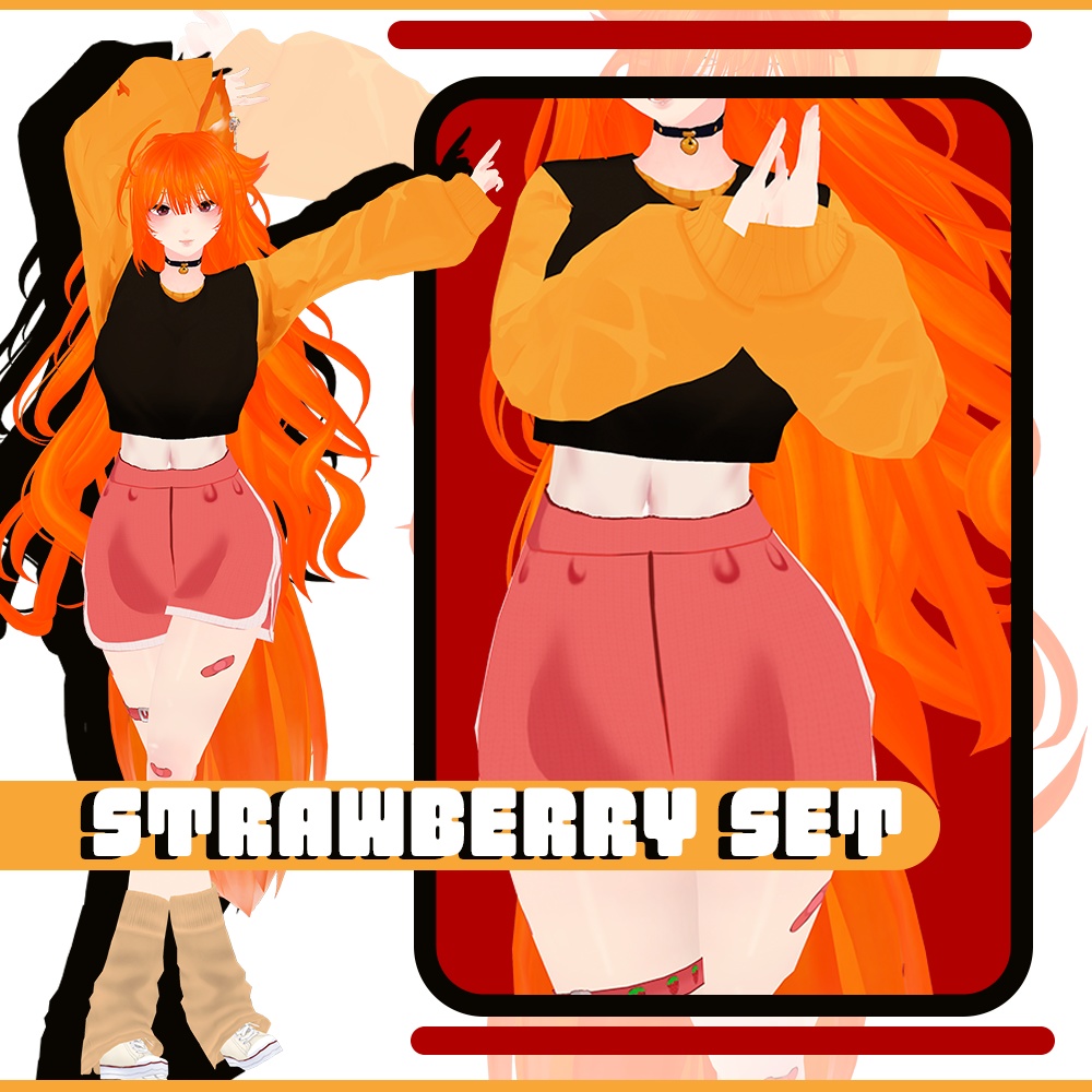 [Kawaii Urban Strawberry Set]  Outfit 