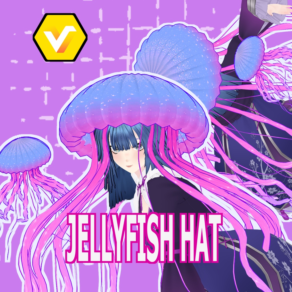 Jellyfish Hat [クラゲ帽子] — Pink / Ocean Blue