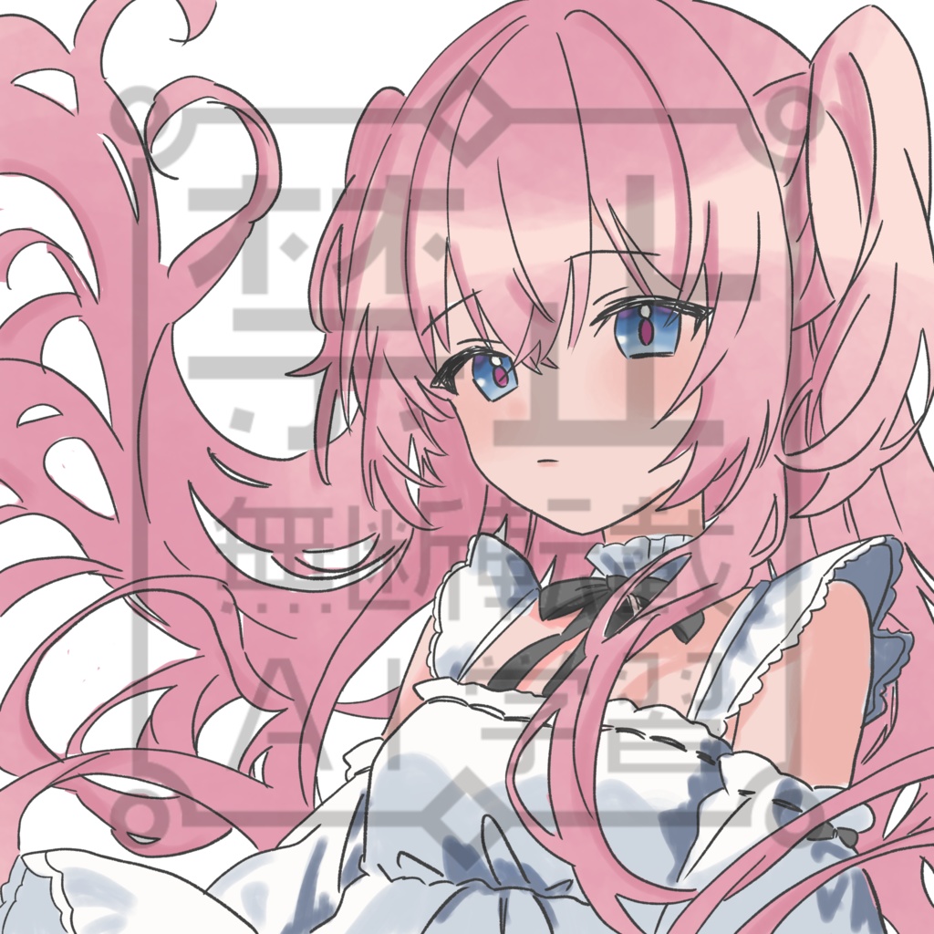 桃色の女の子(色つき、背景透過済)