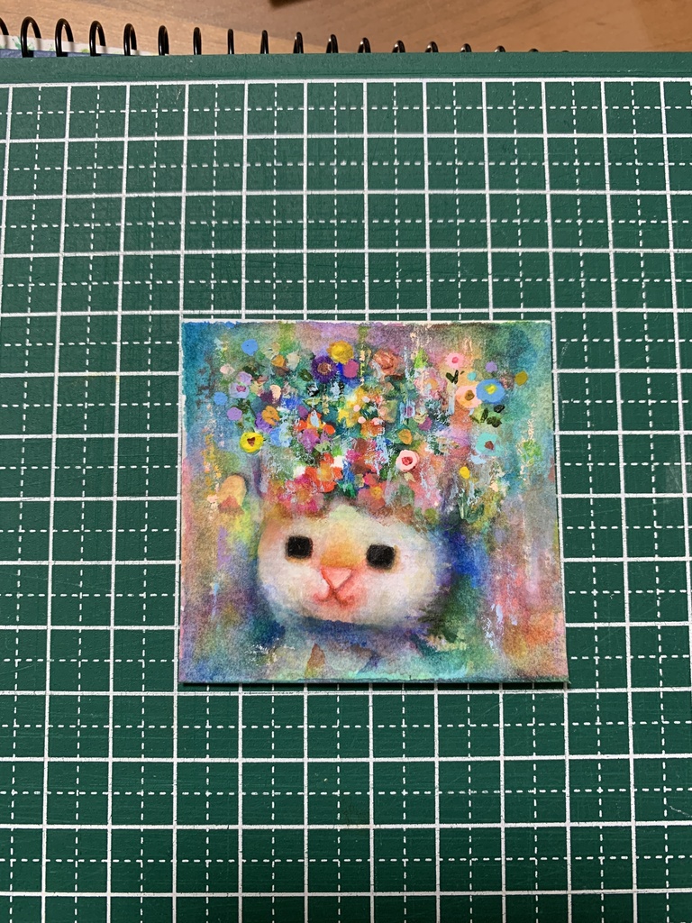 手描きイラスト　ミニ原画　猫③