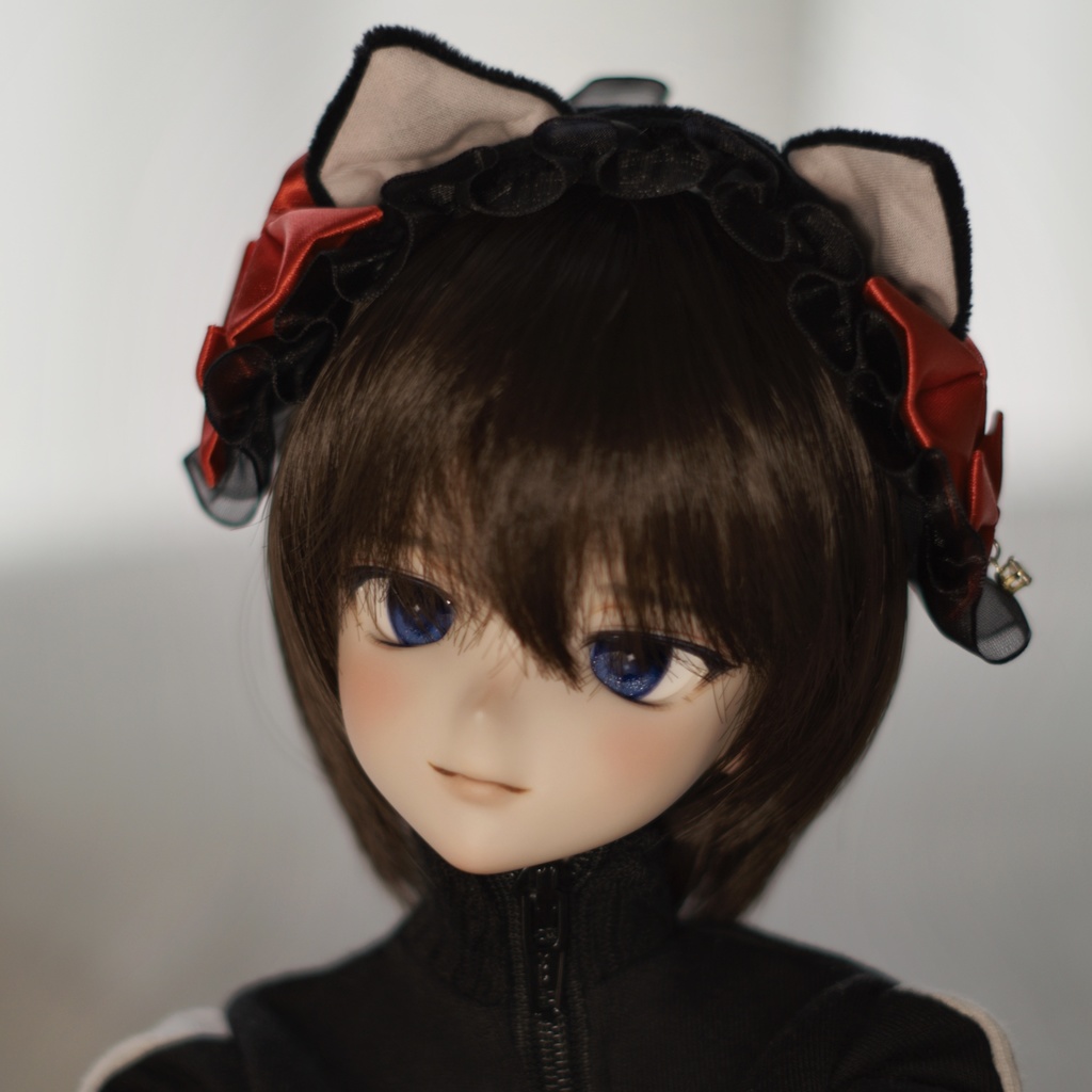 [1/3･1/4]ねこみみカチューシャ 白×水色 黒×赤