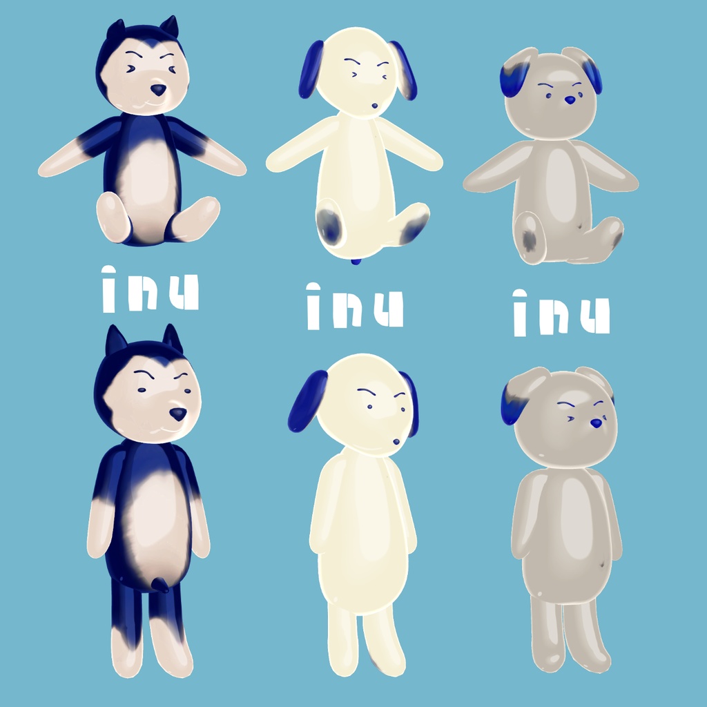 VRCHAT想定3Dモデル「犬シリーズ」