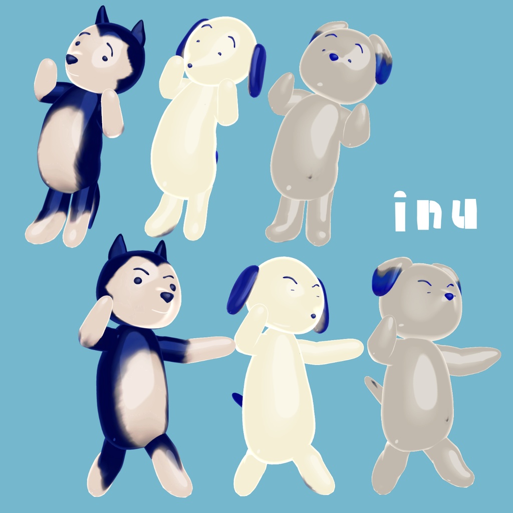 VRCHAT想定3Dモデル「犬シリーズ」