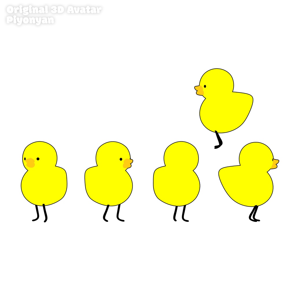 オリジナル3Dモデル「ぴよにゃん」