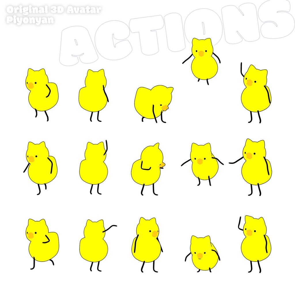 オリジナル3Dモデル「ぴよにゃん」