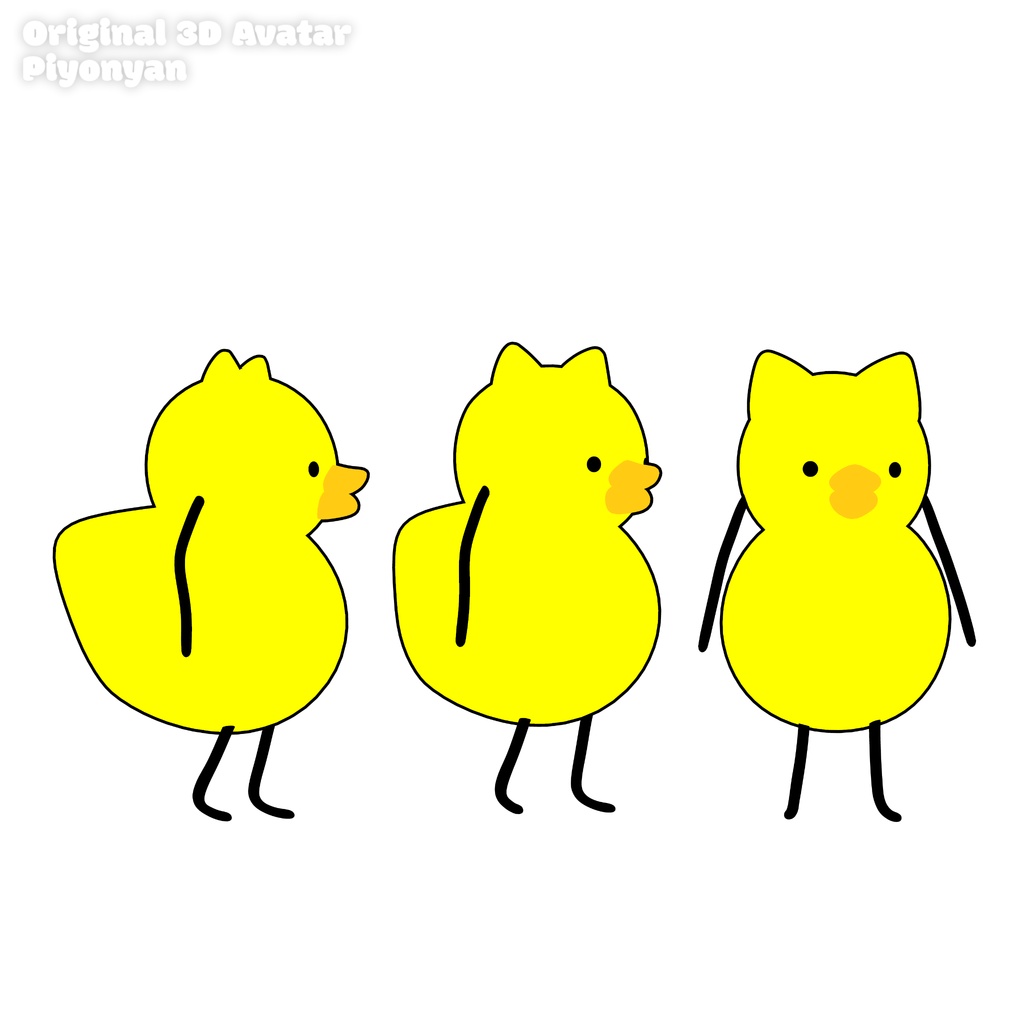 オリジナル3Dモデル「ぴよにゃん」