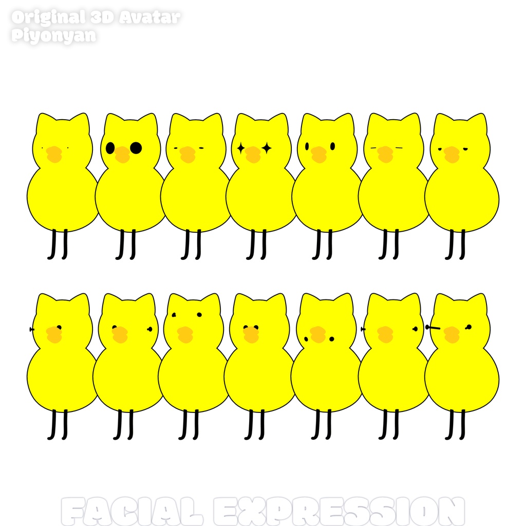 オリジナル3Dモデル「ぴよにゃん」