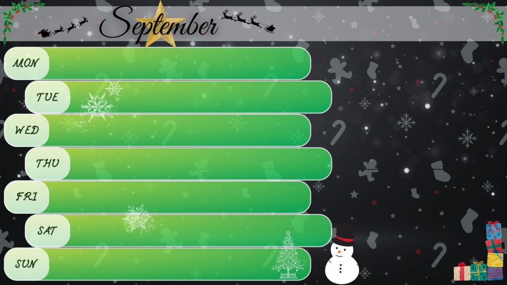 【フリー素材】12月スケジュール表ークリスマスVerー