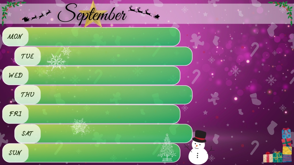 【フリー素材】12月スケジュール表ークリスマスVerー