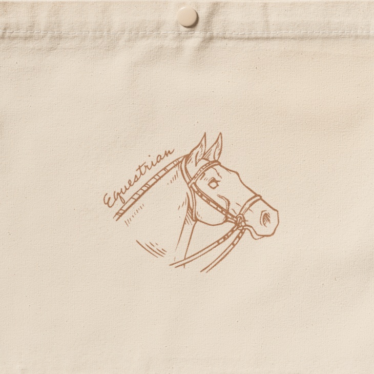 馬 横顔 Equestrian サコッシュ ブラウン