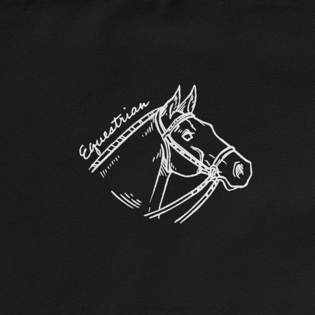 馬 横顔 Equestrian サコッシュブラック