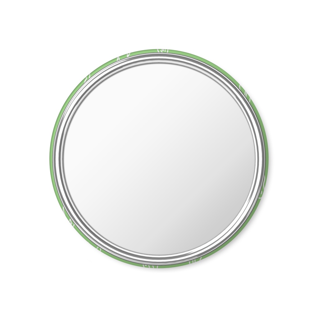 缶ミラー 馬の顔模様 グリーン地