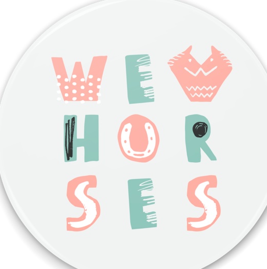 WE LOVE HORSES 馬が好きだー! 缶ミラー