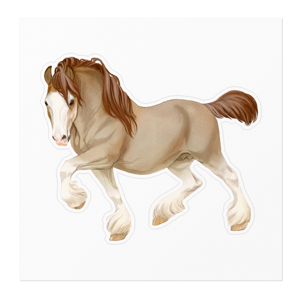 Draft horse sticker ばん馬のステッカー 太り気味