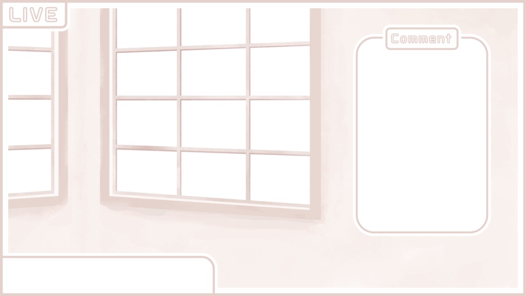 【フリー】窓のある配信背景+空画像【配信素材】